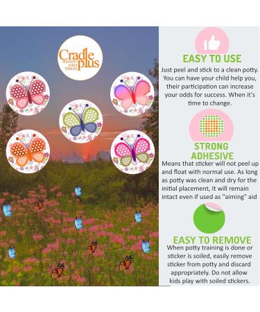 Potty Training Seat Sticker Butterfly - Color Changing Stickers 5 Pack - FREE Potty E-Book - Use with/Without Potty Chart or Training Watches - Buy Online on SooperMarket.com