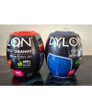 Dylon Machine Dye Pod 350g Fresh Orange and Jeans Blue/by PADMASHRE Pack of 2