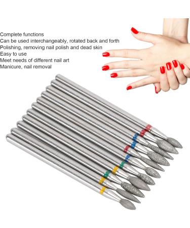 11 Piece Nail Drill Bit Set Diamond Manicure Drill Bits Professional Nail Cutter Attachment for Nails Manicure Pedicure Home Salon - Buy Online on SooperMarket.com
