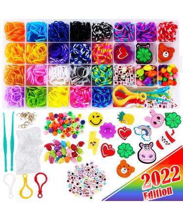 FUNZBO 2200 Loom Rubber Bands for Bracelet - Colorful Jewelry Making Kit for Kids Craft and Art - Band for Girls Age 5 6 7 8 9 Year Old (Medium)