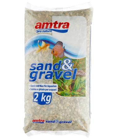 Amtra Polychrome - Natural aquarium gravel decorative soil sand and white gravel grains 3-4 mm 2 KG