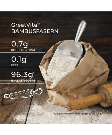 Premium Bamboo Fibers 800g - Low Carb Flour | GreatVita Value Pack - Buy Online on SooperMarket.com