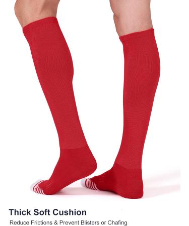 FITRELL Over-the-Calf Knee High Baseball Soccer Softball Socks (2 Pack) - Red - Medium - Buy Online on SooperMarket.com