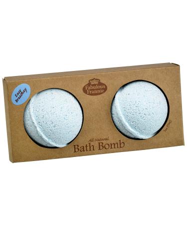 Fabulous Frannie Easy Breathzy Natural Handmade Bath Bomb Set Rich in Essential Oil Salt Coconut Oil Witch Hazel Fizzies to Moisturize Skin 2 pk 2.5oz Each