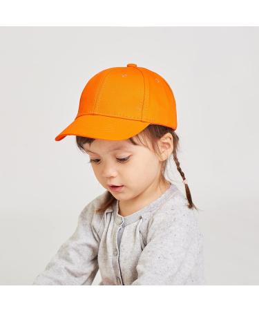 LANGZHEN 100% Cotton Kids Plain Baseball Cap Hat | Adjustable Sun Hat for Girls Boys 2-4 Years | Classic Orange - Buy Online on SooperMarket.com