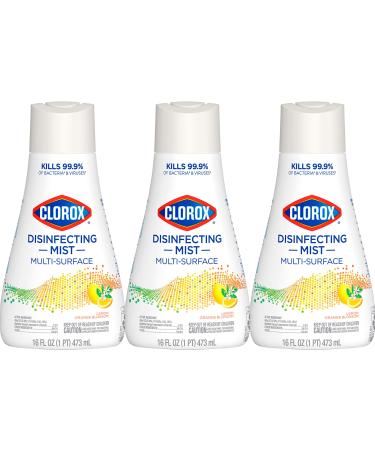 Clorox Disinfecting Mist Refill Multisurface Cleaner Sanitizing Mist Lemon Orange Blossom Scent 16 Ounces (Pack of 3)