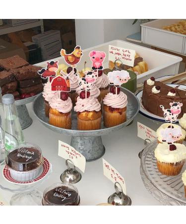 24 Farm Animal Cupcake Toppers - Barn Theme Birthday & Baby Shower Decorations - Buy Online on SooperMarket.com