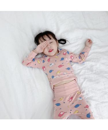 YANWANG 100% Cotton Baby Pajamas Set | Long Sleeve Sleepwear (1-2 Years) | Pink Cat Design - Buy Online on SooperMarket.com