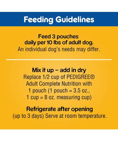PEDIGREE Chopped Ground Dinner Adult Wet Dog Food Variety Pack, 3.5 oz Pouches, Chicken, Beef, Filet Mignon - 18 Pack - Buy Online on SooperMarket.com