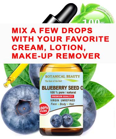Buy 100% Pure Blueberry Seed Oil - Natural Virgin Unrefined Cold Pressed for Face Skin Body & Hair - Anti-Aging - 30ml - Buy Online on SooperMarket.com