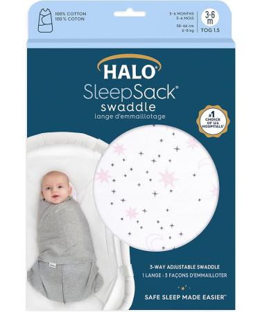 HALO Baby Sleeping Bag Swaddle | 1.5 TOG Sleepsack | 100% Cotton Pink Moons Sleeping Sack | Easy Zip Access | Wearable Blanket Grow Bag | Boys & Girls 4-6 Months - Buy Online on SooperMarket.com