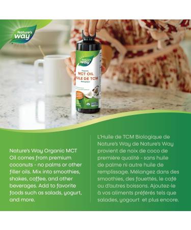 Nature's Way 100% Pure MCT Oil From Coconut Paleo and Keto friendly Certified Organic Non-GMO Project Verified Vegetarian Gluten-free Flavourless No Filler Oils 480 mL - Buy Online on SooperMarket.com