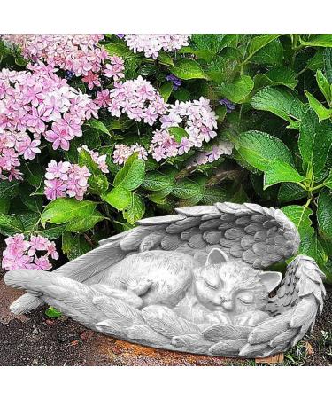 Cat Memorial Statue Angel Wings Ornament Cat Angel Statue Commemorative Stone Statue for Cat Cat Memorial Gifts Resin Pet Memorial Stone Angel Wings Figurine to Honor Cherished Pets - Buy Online on SooperMarket.com