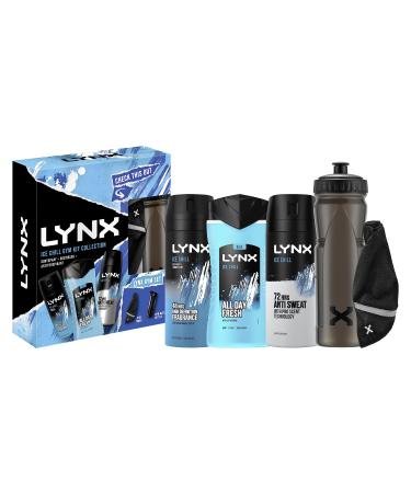 LYNX Ice Chill Gym Collection Deodorant Gift Set Water Bottle Towel Body Wash Body Spray & Anti-Perspirant perfect for his daily routine 3 piece