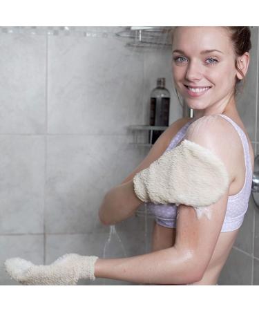 2 PCS Exfoliating Mitt Set - Natural Spa Body Scrubber for Deep Cleansing | Bath and Shower Exfoliation Gloves for Men and Women - Vegetable Fiber - Buy Online on SooperMarket.com