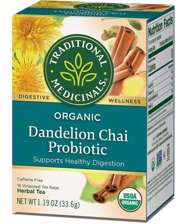 Traditional Medicinals Organic Dandelion Chai Probiotic Tea - 16 Count Pack - Buy Online on SooperMarket.com