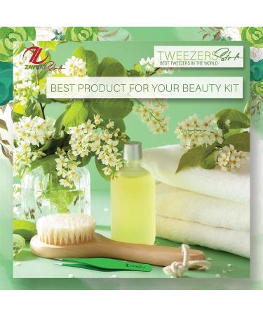 Surgical Tweezers for Ingrown Hair Removal - Precision Needle Nose Pointed Tweezers for Splinters, Ticks, Glass - Ideal for Eyebrow & Facial Hair - Green - Buy Online on SooperMarket.com