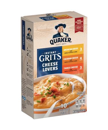 Quaker Instant Grits, Cheese Lovers Variety Pack, 0.98oz Packets (10 Pack)