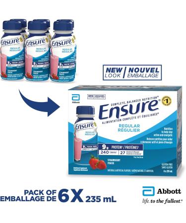 Ensure Regular Nutritional Supplement Shake Nutrition To Stay Active And Energetic Strawberry 6 x 235-mL Bottles Strawberry 235 ml (Pack of 6) - Buy Online on SooperMarket.com