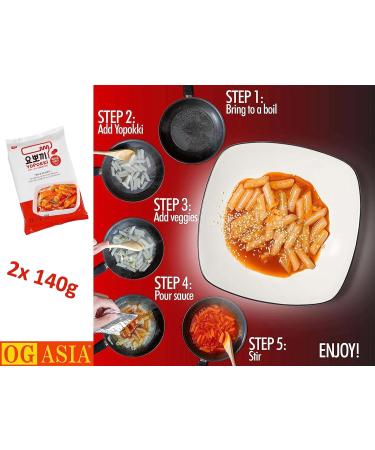 Yopokki Rice Cake Double Pack - Sweet & Sour Korean Instant Tteokbokki 2x140g | OG Asia - Buy Online on SooperMarket.com
