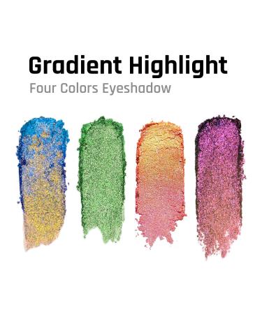 CHARMACY Multichrome Glitter Eyeshadow & Highlighter Palette - High Pigment Color Shifting Blue Ocean (#01) - International Shipping - Buy Online on SooperMarket.com