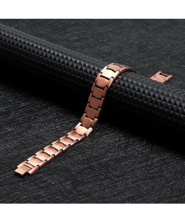 NORTH RING 99.9% Pure Copper Magnetic Bracelet - 3000 Gauss for Men - Adjustable Length & Double-Row Strong Magnets - Buy Online on SooperMarket.com