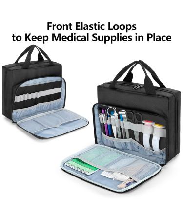 Trunab Padded Stethoscope Case Small First Aid Kit Bag Empty Hold Two Stethoscopes Compatible with 3M Littmann/MDF/ADC Ideal for Home Car Camping and Hiking Balck Black - Buy Online on SooperMarket.com