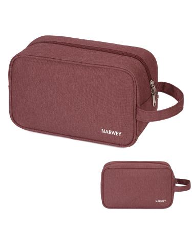Travel Toiletry Wash Bag for Men and Women Traveling Dopp Kit Shaving Bag for Toiletries Accessories (Jujube Red) A-jujube Red