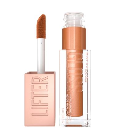 Maybelline Lifter Gloss  Hydrating Lip Gloss with Hyaluronic Acid  High Shine for Plumper Looking Lips  Gold  Warm Neutral  0.18 Ounce