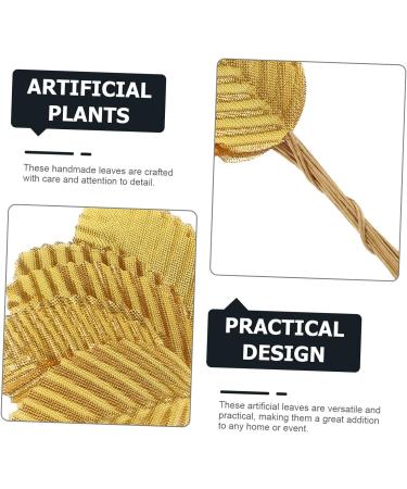 CORHAD 200pcs Faux Flowers Leaf Faux Crafts Leaves Fabric Floral Leaves Snowflakes Silicone Molds Boutonniere Leaves Home Supply Corsage Leaf Office Polyester Small Leaves Charm 10.5X3.2cm Golden - Buy Online on SooperMarket.com