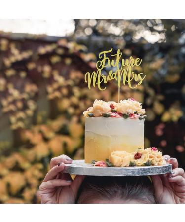 Arthsdite 1Pc Future Mr and Mrs Cake Topper Bridal Shower Cake Pick Decorations- for Wedding Engagement Theme Party Decoration Bachelor Party Decorations Supplies - Gold Glitter - Buy Online on SooperMarket.com
