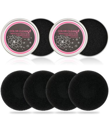 Make up brush cleaner cleaning 2 PCs with 4 replacement sponges soft and reusable brush cleaning sponge make -up brush cleaning tool for quick color change cleaning drying