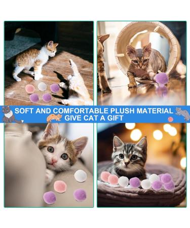 Amaxiu 30Pcs Cat Toy Balls Soft Kitten Pompom Ball Indoor Cats Interactive Ball Toys 3cm/1.18in Queit Cat Ball Cat Pom Pom Balls for Pet Play Pursue Roll Fetch Pink and Purple - Buy Online on SooperMarket.com
