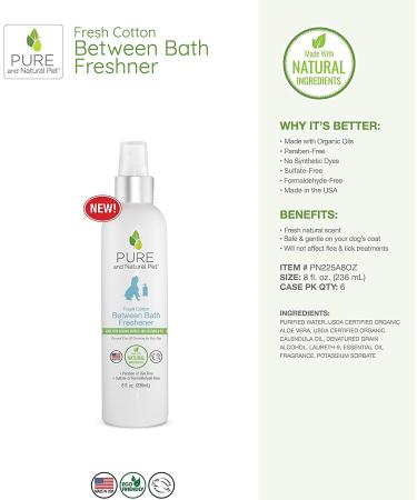 Pure and Natural Pet Fresh Cotton Between Bath Freshener 8 oz. (PN225A8OZ) - Buy Online on SooperMarket.com