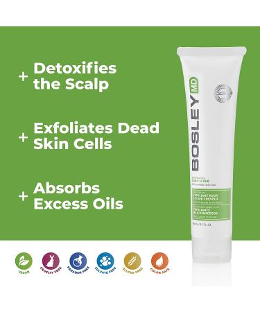 Bosley Rejuvenating Scalp Scrub with Bamboo Charcoal - 5.1 oz | Exfoliate & Detoxify Hair - Buy Online on SooperMarket.com