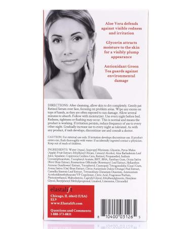 Elastalift Concentrated Retinol Wrinkle Serum - Anti-Aging Moisturizer for Deep Wrinkles Lifts & Plumps Skin Non-Greasy Formula for Smooth Elastic Skin - Buy Online on SooperMarket.com