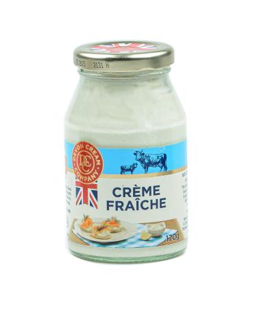 Food-United CREME FRAICHE 170g English sour cream in a glass jar from Devon Coombe-Castle refines bagels scones fruit cake pudding or is suitable for cream soups tomato sauces pasta salmon (1)