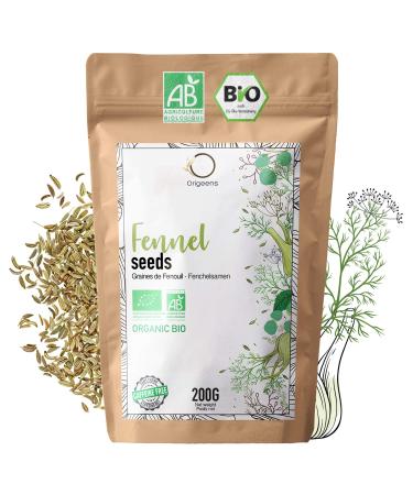 ORIGEENS ORGANIC FENNEL TEA 200g | Herbal tea with fennel seeds as a breastfeeding tea lactation tea and digestive tea | Loose Organic Fennel seeds for herbal teas