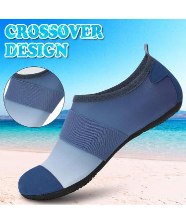 VIFUUR Water Shoes - Barefoot Aqua Socks for Yoga, Beach, Swim - Fogblue - Size 7.5-8.5 Women/6-7 Men - Buy Online on SooperMarket.com