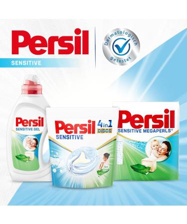 Persil Sensitive 4in1 Discs (104 Washes) - Allergy-Friendly Detergent with Aloe Vera for Sensitive Skin | Ideal for Babies | Effective from 20 C to 95 C - Buy Online on SooperMarket.com