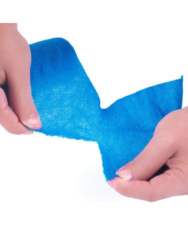 Cojj 12 pcs Self-Adhering Cohesive Bandage - 10cm x 4.5m Waterproof Elastic Tape for Wounds & Animal Care (Blue) - Buy Online on SooperMarket.com