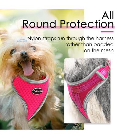 ThinkPet No-Pull Dog Harness & Leash Set | Breathable Adjustable Safety Harness for Small Medium & Large Dogs | Reflective & Padded Control Harness (Pink/Red) - Buy Online on SooperMarket.com