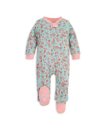 Burt's Bees Baby Sleep & Play Organic One-Piece Romper-Jumpsuit Pj Zip Footie 6-9 Months Ditsy Floral