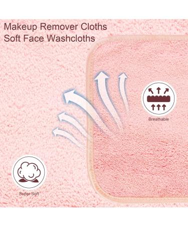 Phogary Microfiber Makeup Towels - 6 Pack Washable Facial Cleaning Cloths (20x20cm Pink) | Gentle Makeup Remover - Buy Online on SooperMarket.com