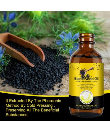 Organic Black Seed Oil - 100% Pure Natural & Cold Pressed Liquid Black Cumin Seed Oilwith Omega 3 6 9 Antioxidant and Thymoquinone for Hair Growth - Buy Online on SooperMarket.com