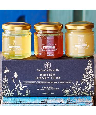 London Honey Co. British Honey Trio Gift Set - 100g x 3 | Pure, Raw & Unpasteurised | Natural Single Origin Honey - Buy Online on SooperMarket.com