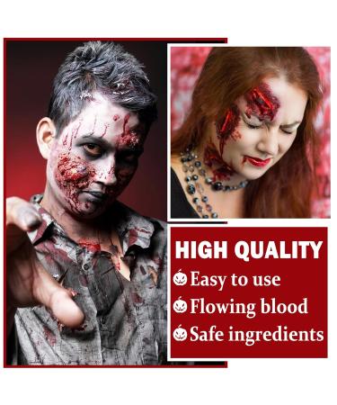 Realistic Halloween Fake Blood Spray & Gel Kit | Edible Washable SFX Makeup for Cosplay Zombie & Vampire Essentials - Buy Online on SooperMarket.com