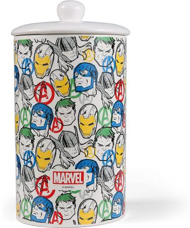Marvel Comics Ceramic Dog Treat Jar - Avengers & Spiderman Theme, 10 x 5 Inches, Dishwasher Safe Storage Container - Buy Online on SooperMarket.com