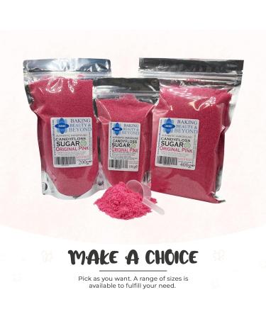 Baking Beauty and Beyond Premium Cotton Candy Floss Sugar - 400g Original Pink Flavor - Buy Online on SooperMarket.com