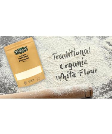 Traditional Organic White Flour-Certified Organic Non-GMO Vegan No Additives No Preservatives Resealable Bag by Thames Organic 1kg - Buy Online on SooperMarket.com